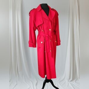 COUNT ROMI, Stylish Red  Long Coat Gold Buttons, UNION MADE IN THE USA,Size 10